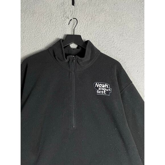 Noah Show Set Fleece Pullover 2XL Black Quarter Zip Embroidered Logo Sweater - Picture 5 of 8